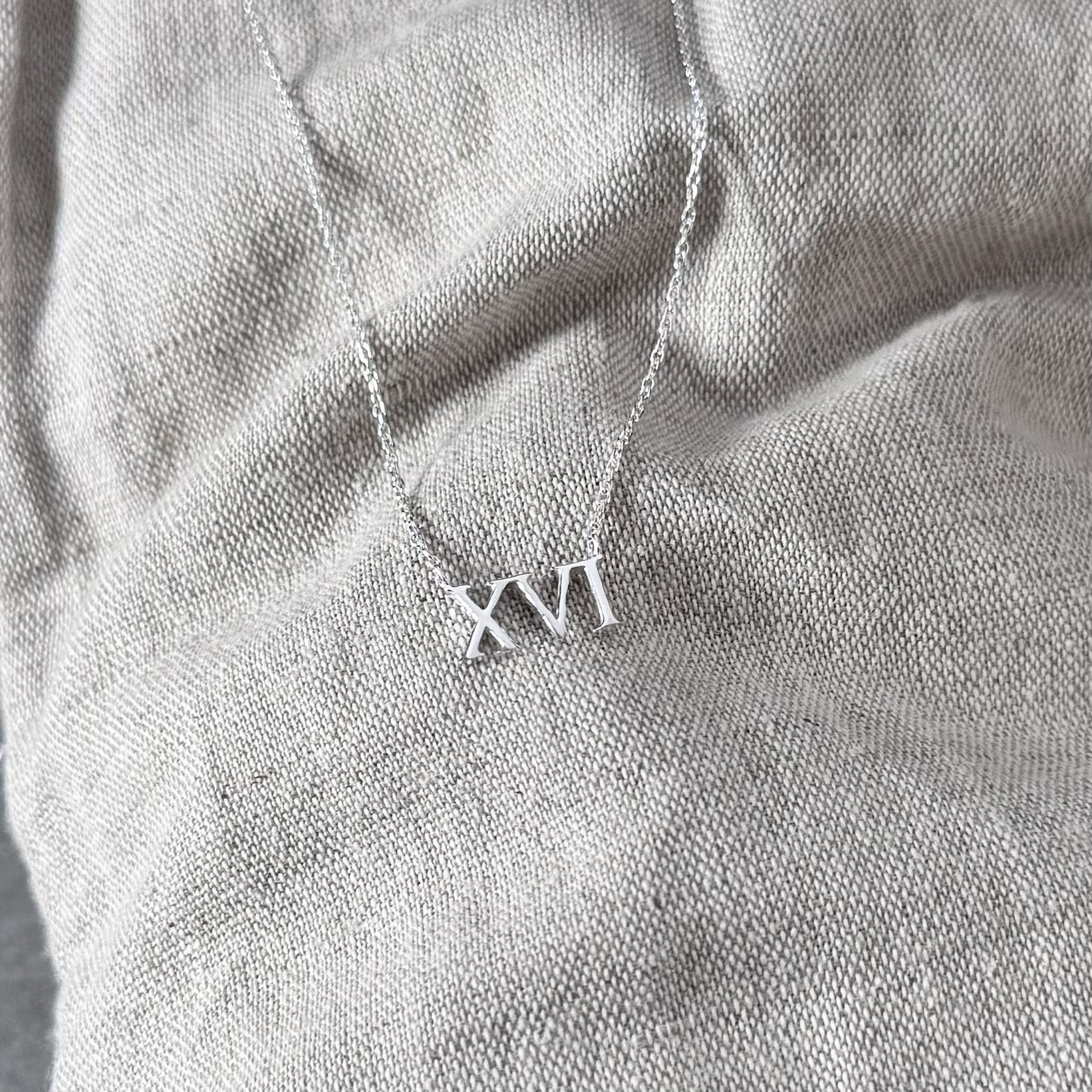 16th Birthday Roman Numeral Necklace