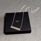 Mum + Dad = Kids Sterling Silver Bar Necklace