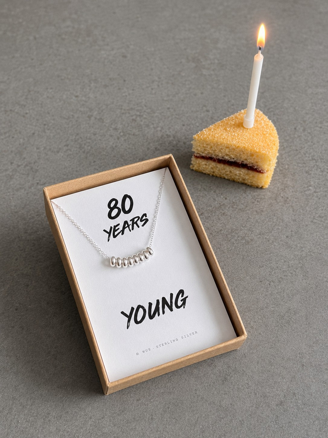 80th Birthday Sterling Silver Necklace