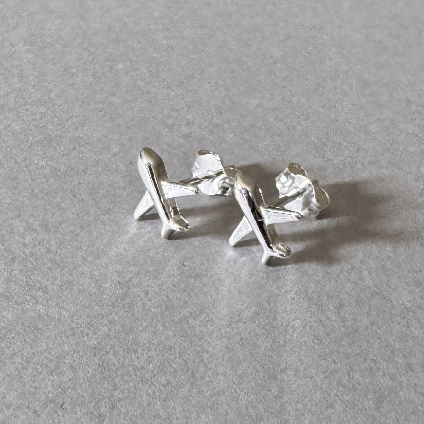 Airplane Earrings in sterling silver