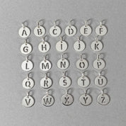 By Wue sterling silver initial charms, A to Z