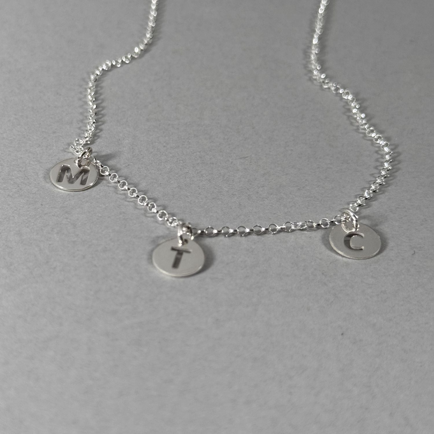 Initial Necklace in sterling silver