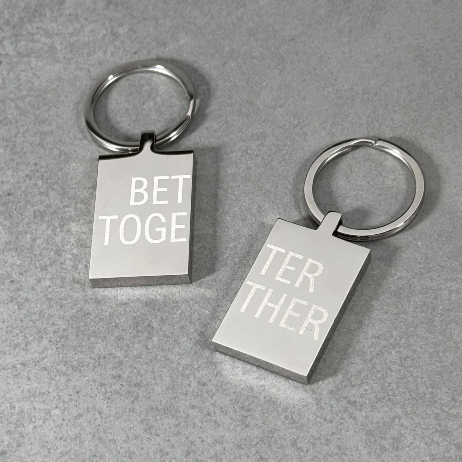 Better Together Keyring in stainless steel