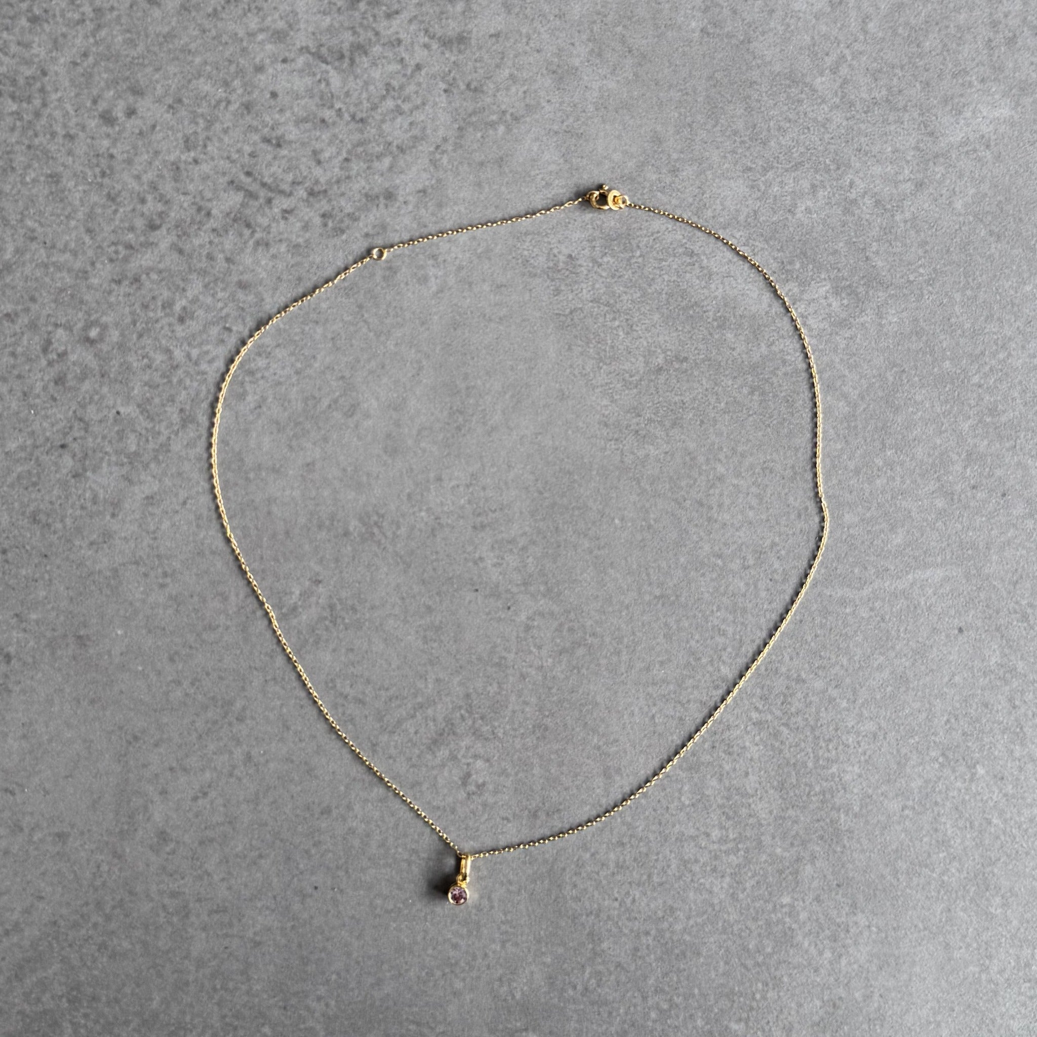 June birthstone necklace, alexandrite, in sterling silver