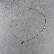 March birthstone necklace, aquamarine, in sterling silver