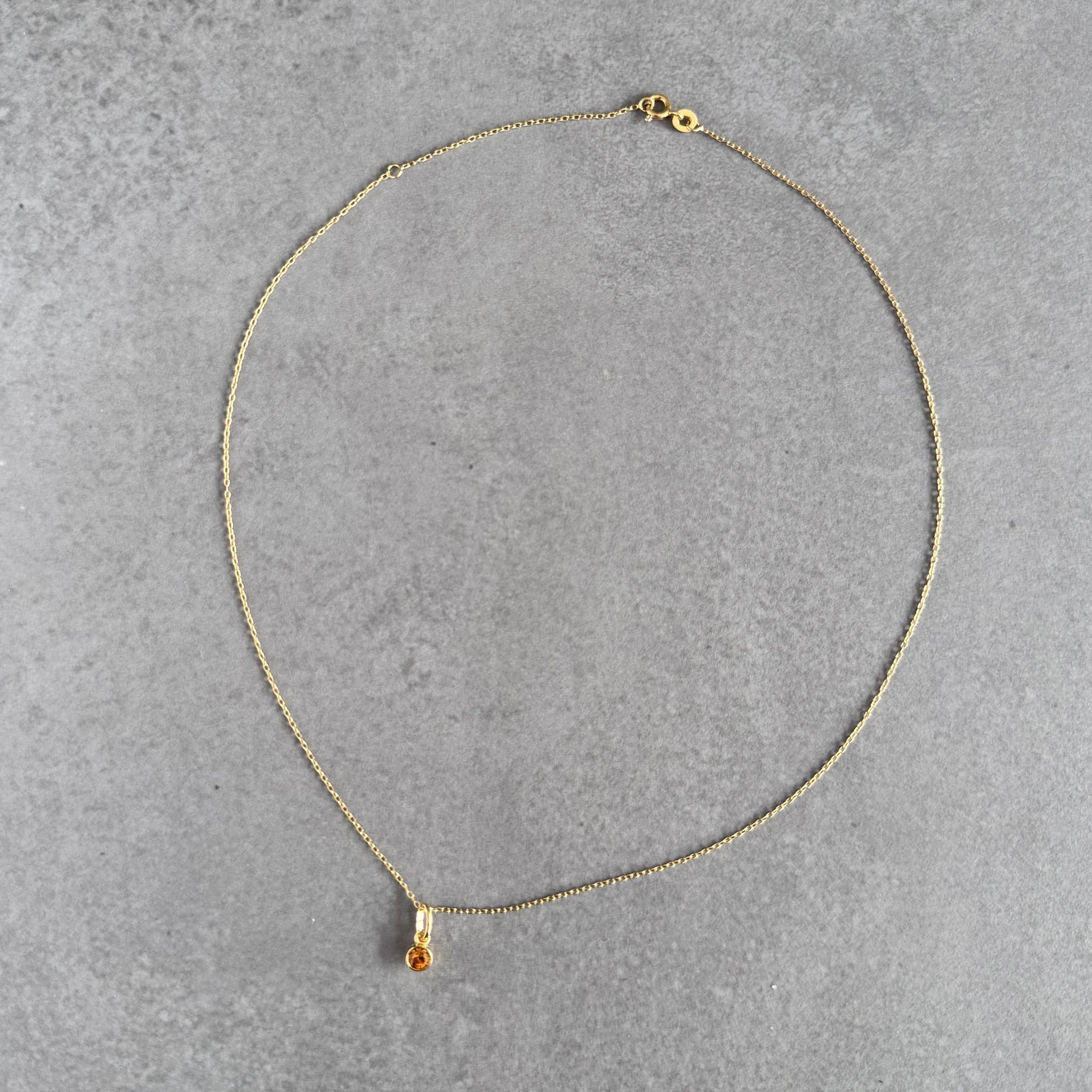 November citrine birthstone necklace in sterling silver by By Wue
