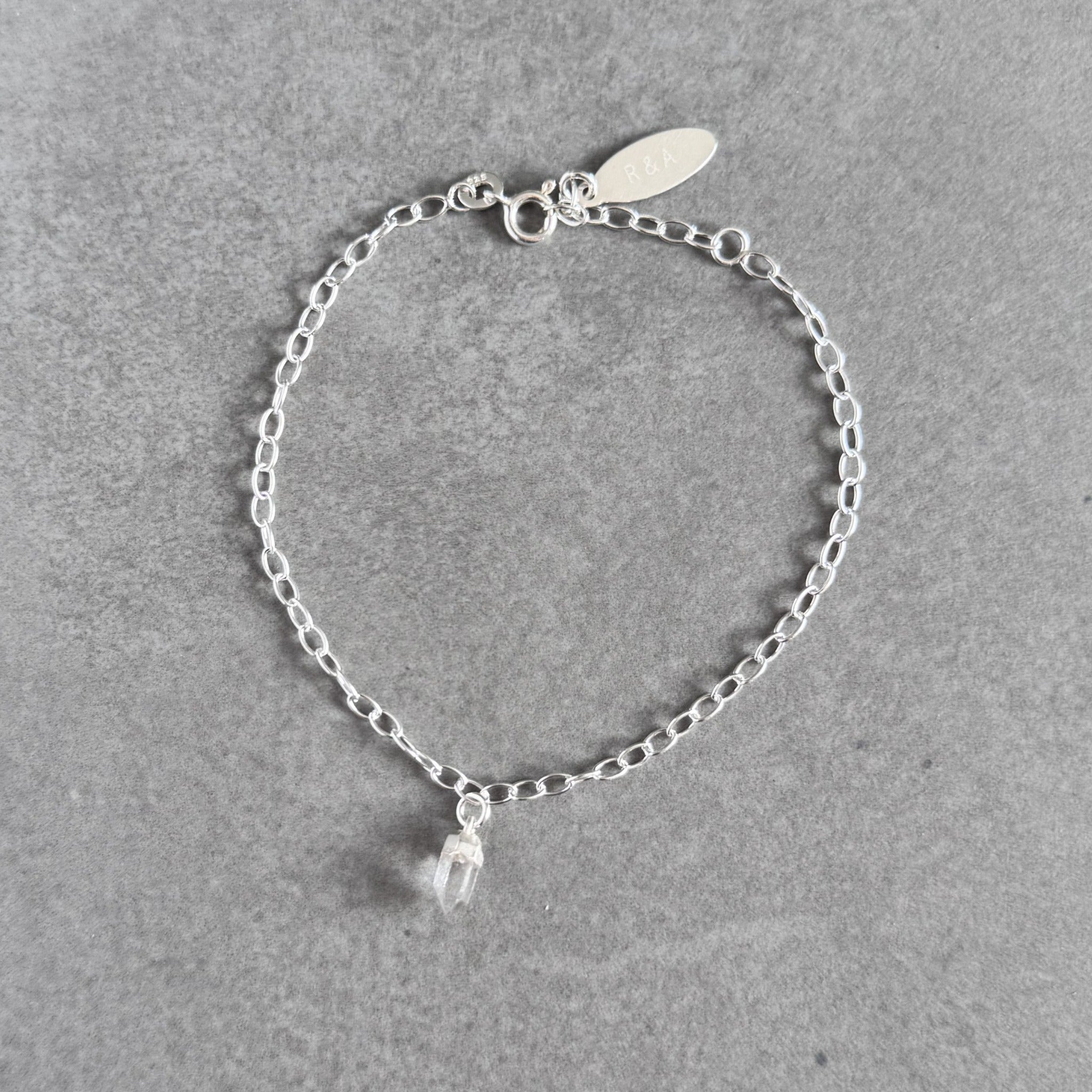Crystal charm bracelet in sterling silver by By Wue