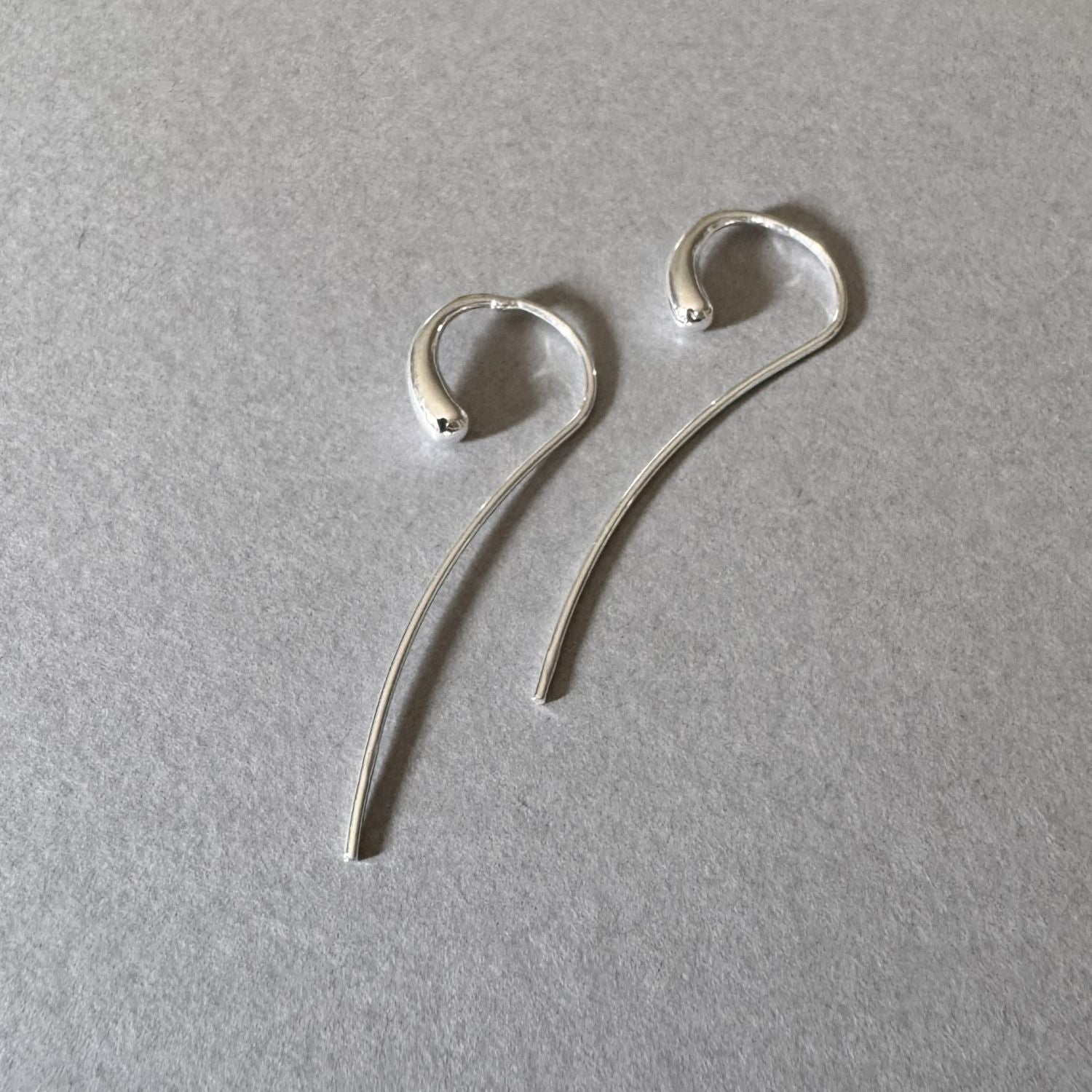 Curve Drop Earrings in sterling silver