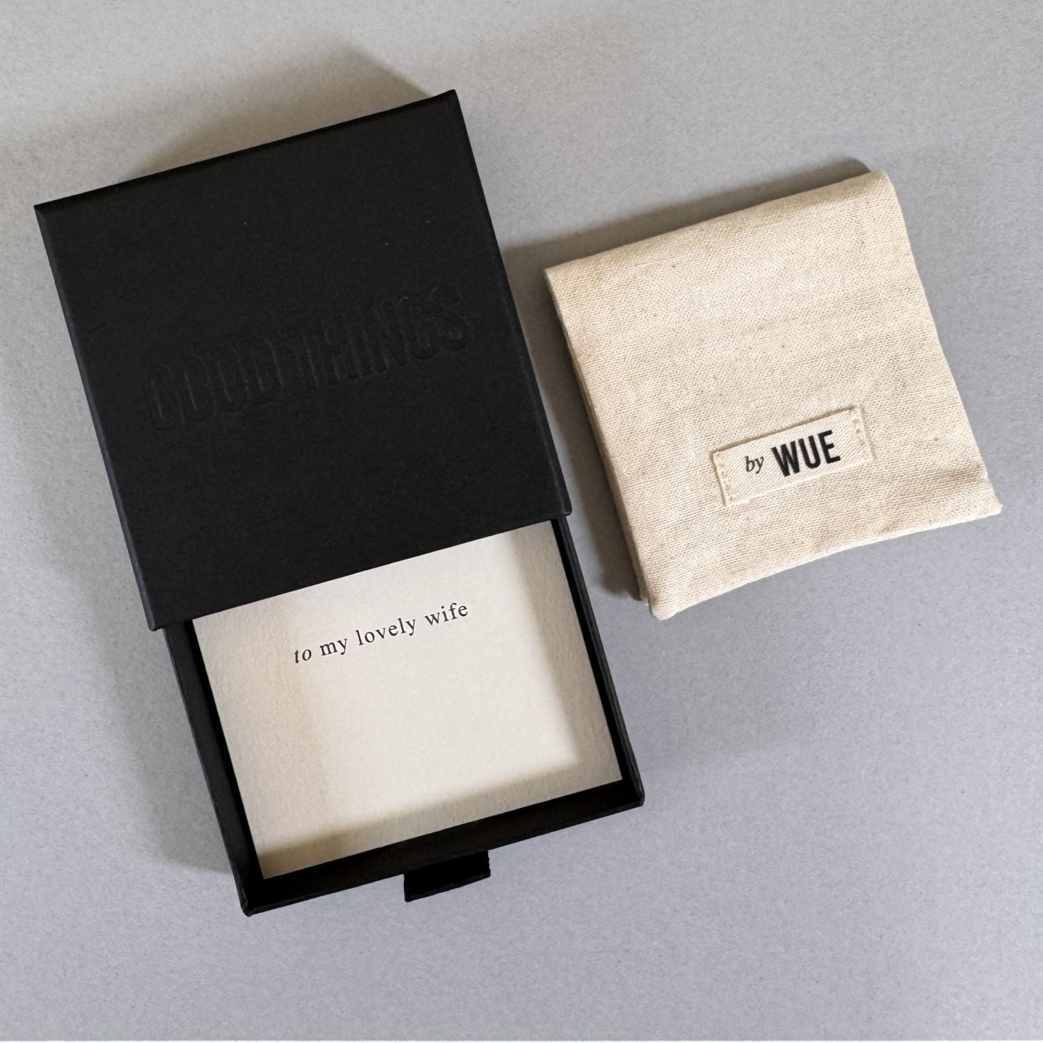 Custom message card in a By Wue gift box