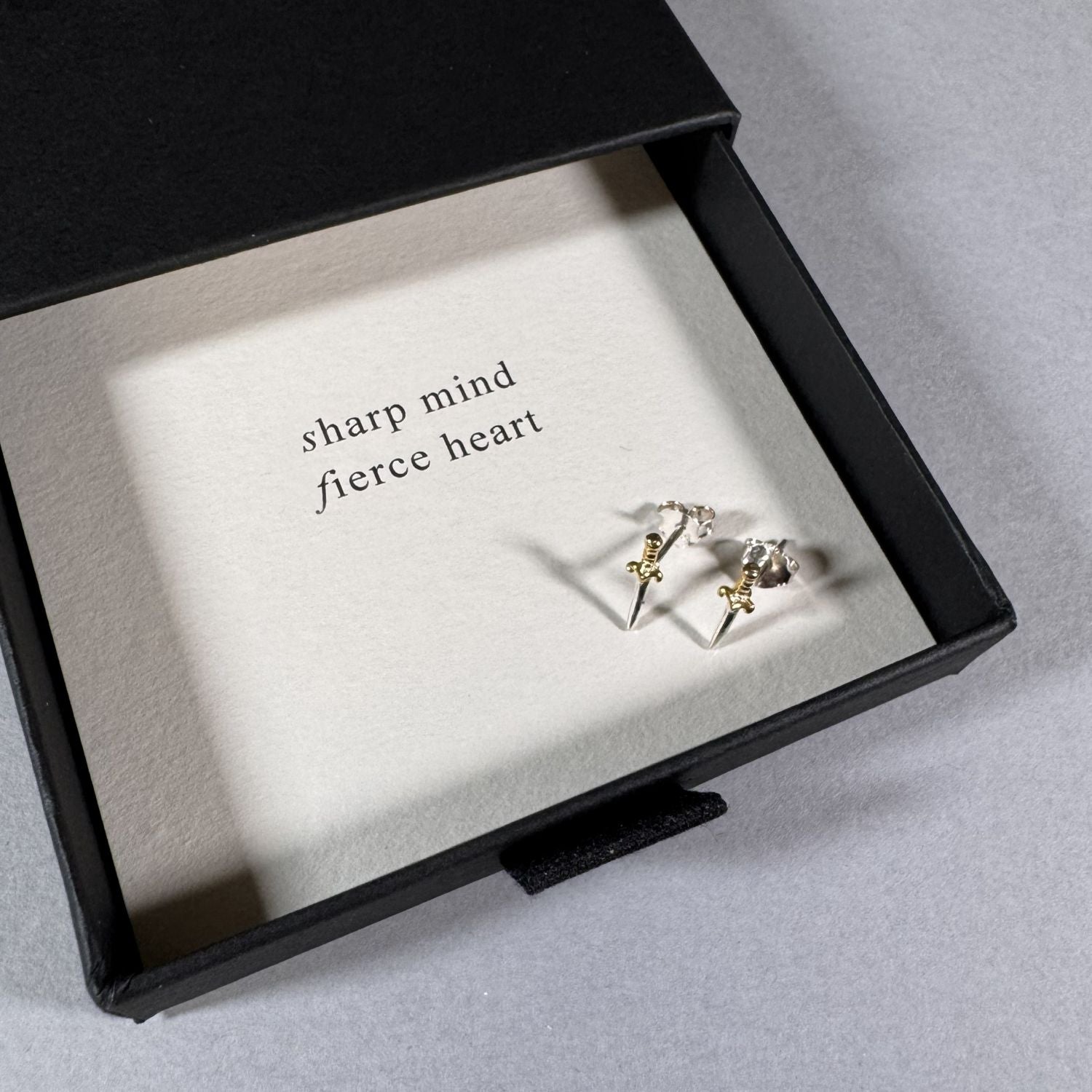 Dagger Earrings in a By Wue gift box