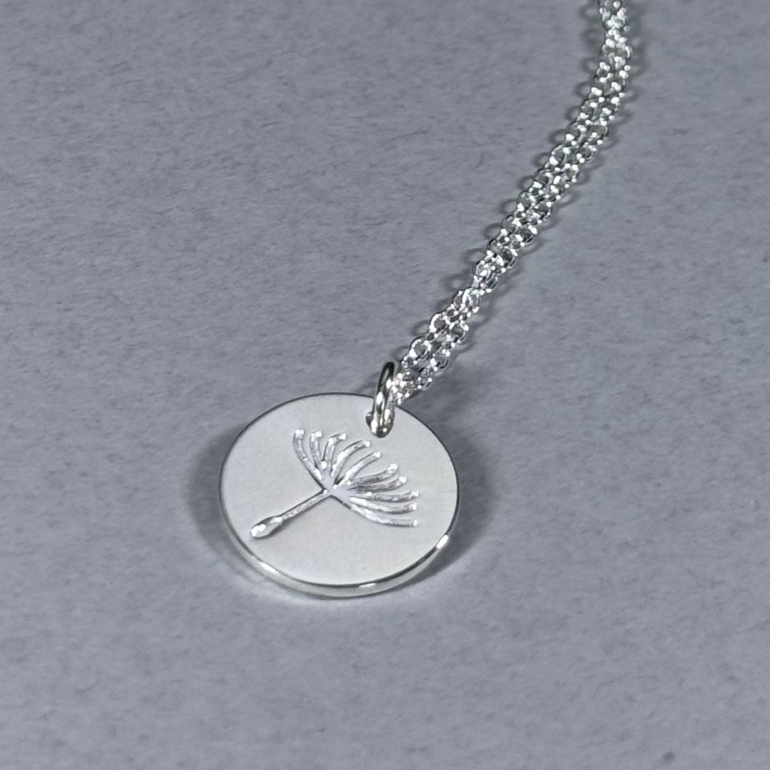 Dandelion necklace in sterling silver
