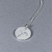 Dandelion necklace in sterling silver