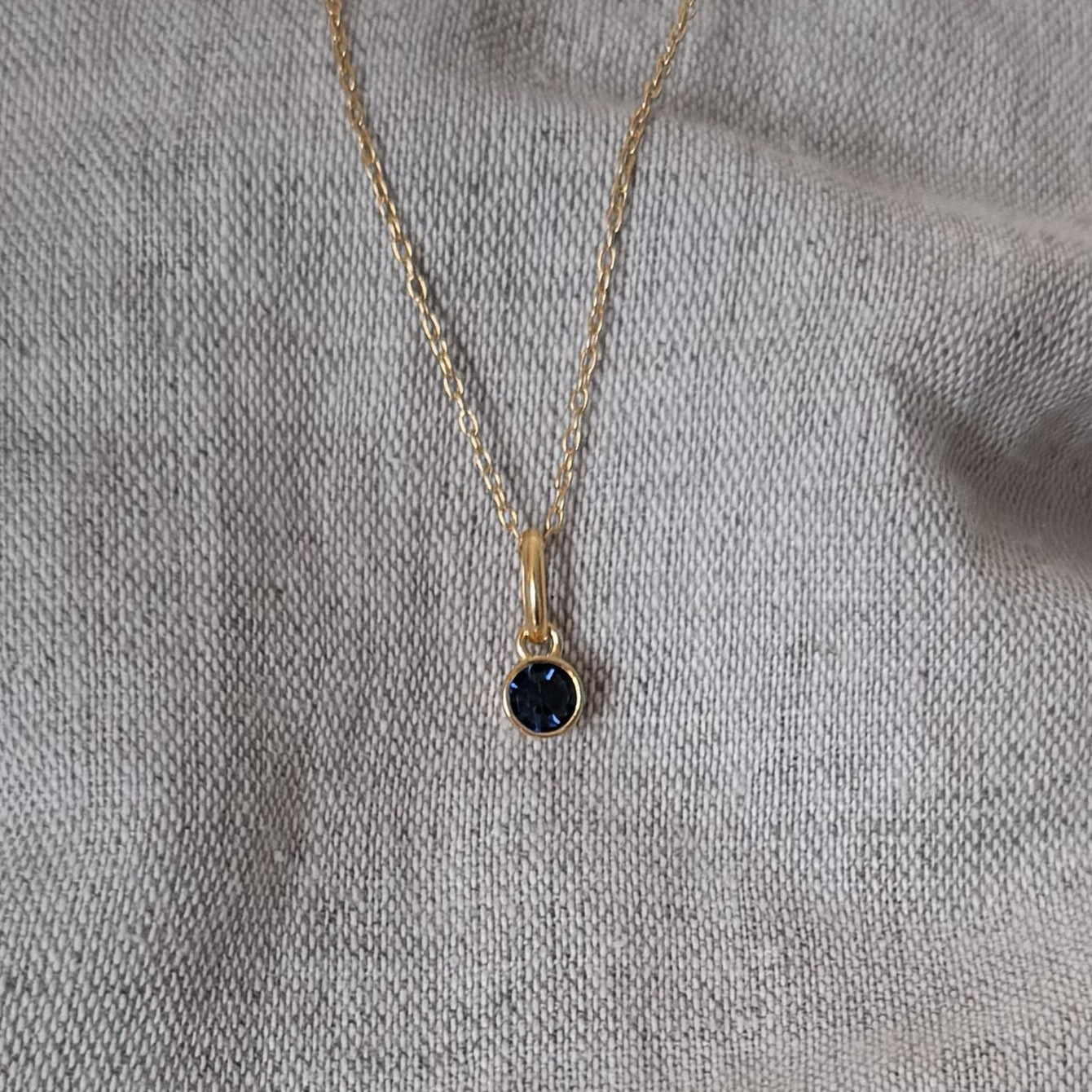 December Birthstone Necklace | Blue Zircon