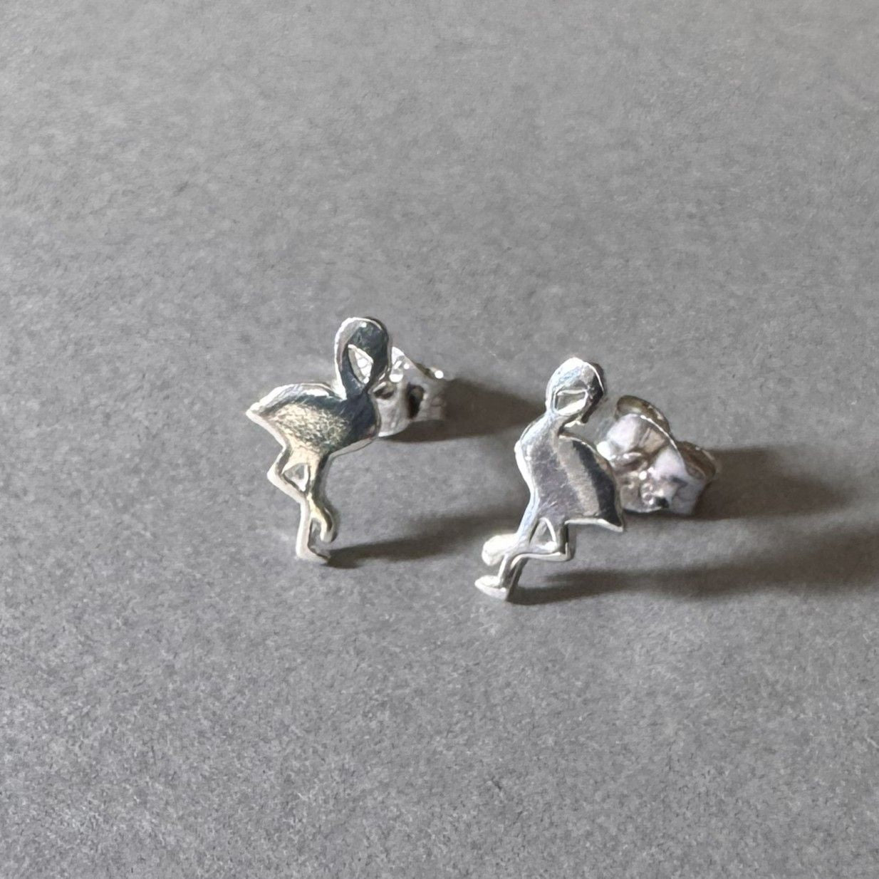 Flamingo Earrings in sterling silver