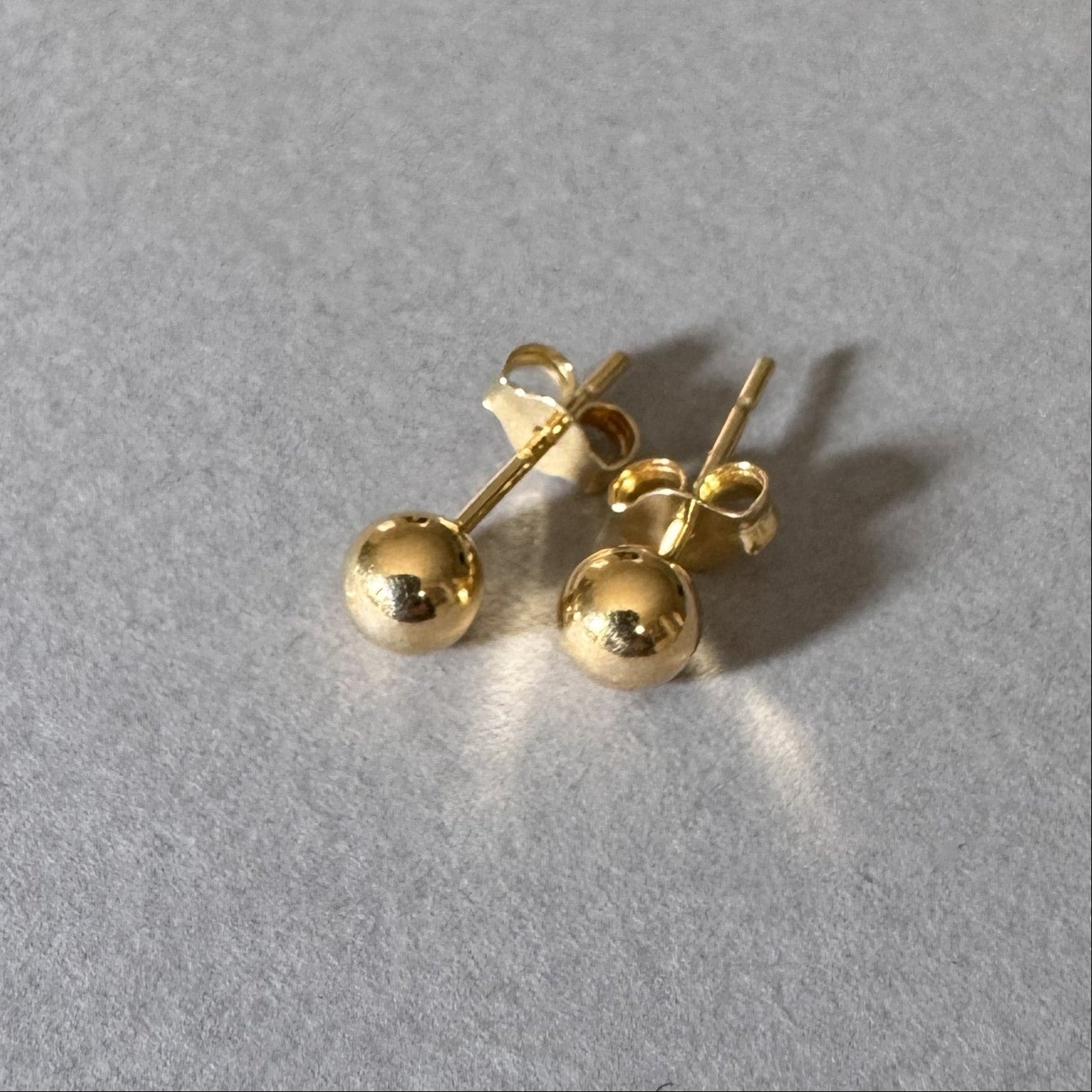 Gold Ball Earrings, gold plated