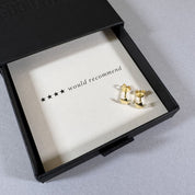 Gold Star Earrings in a By Wue gift box