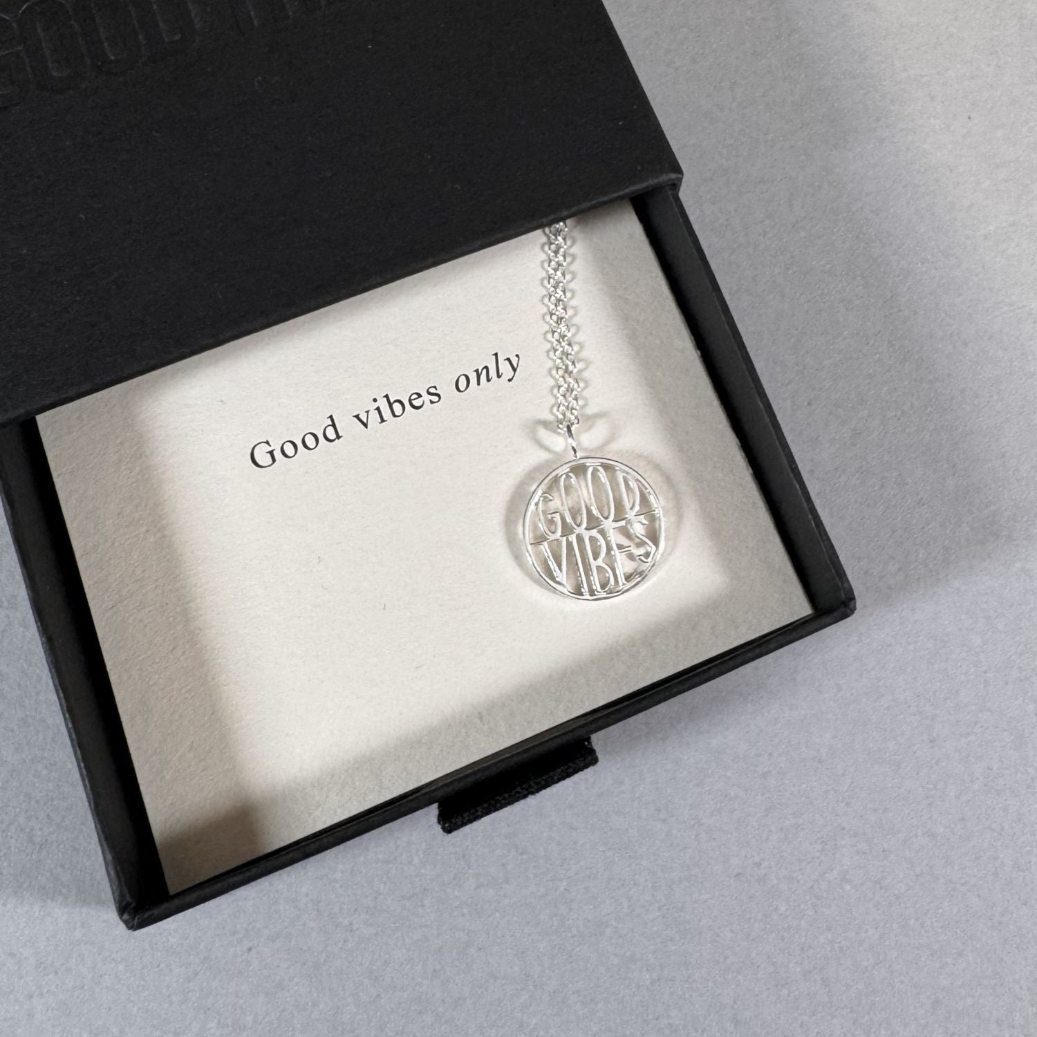 Good vibes necklace in a By Wue gift box