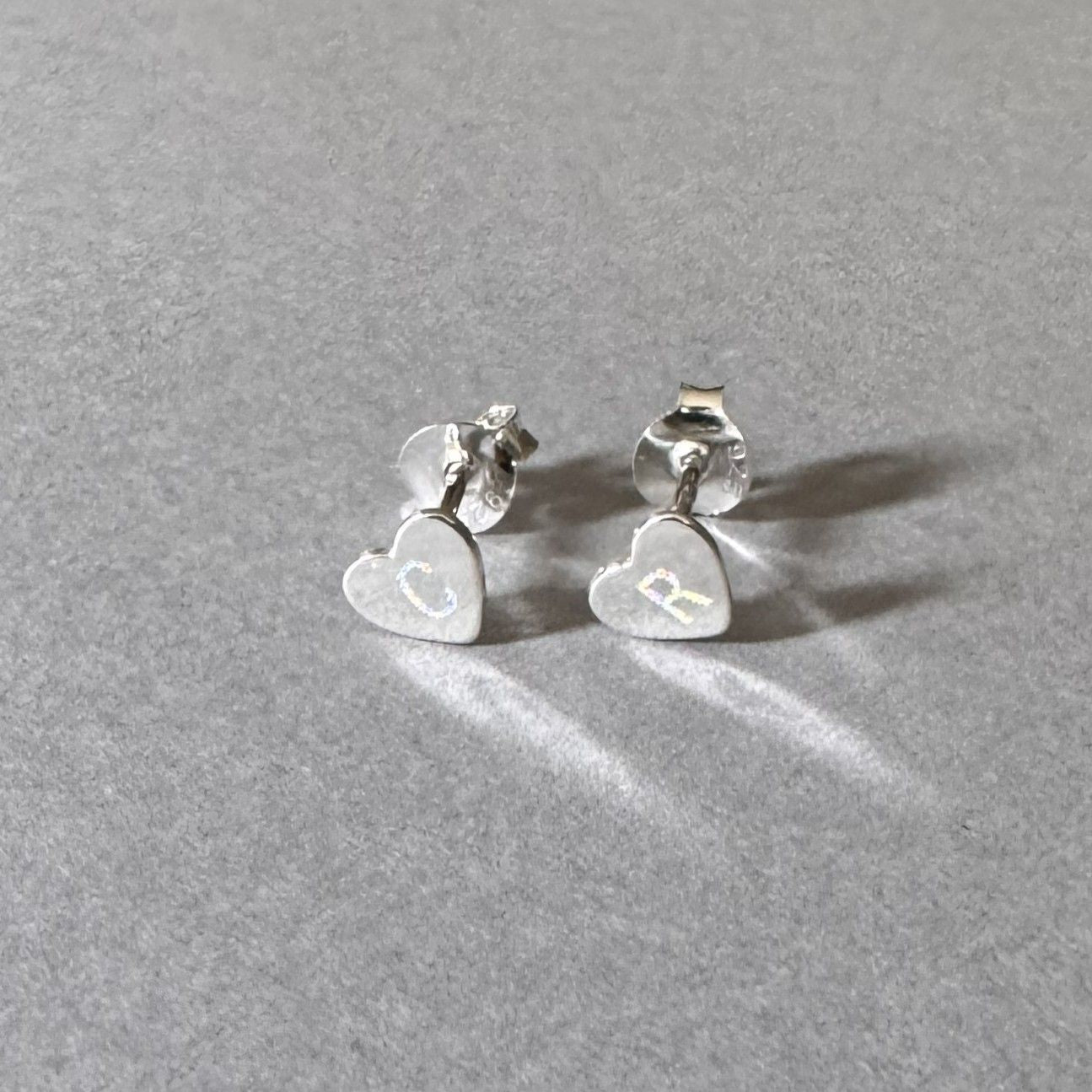 Heart Initials Earrings in sterling silver