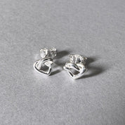 Heart Knot Earrings in sterling silver