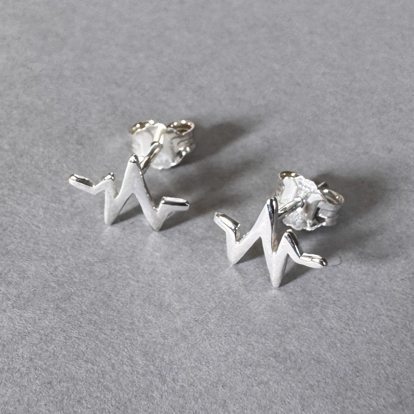 Heartbeat Earrings in sterling silver