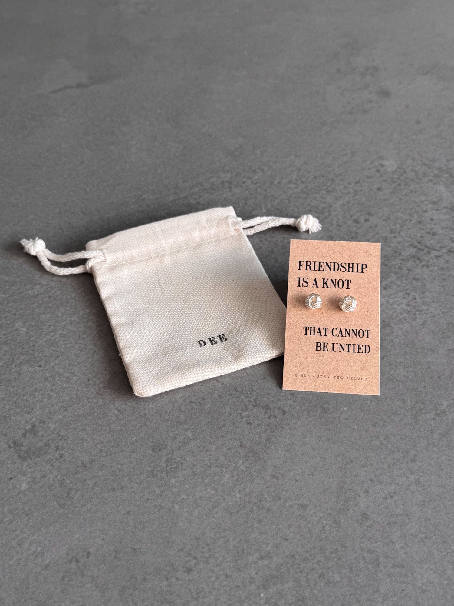 Sterling Silver Friendship Knot Earrings