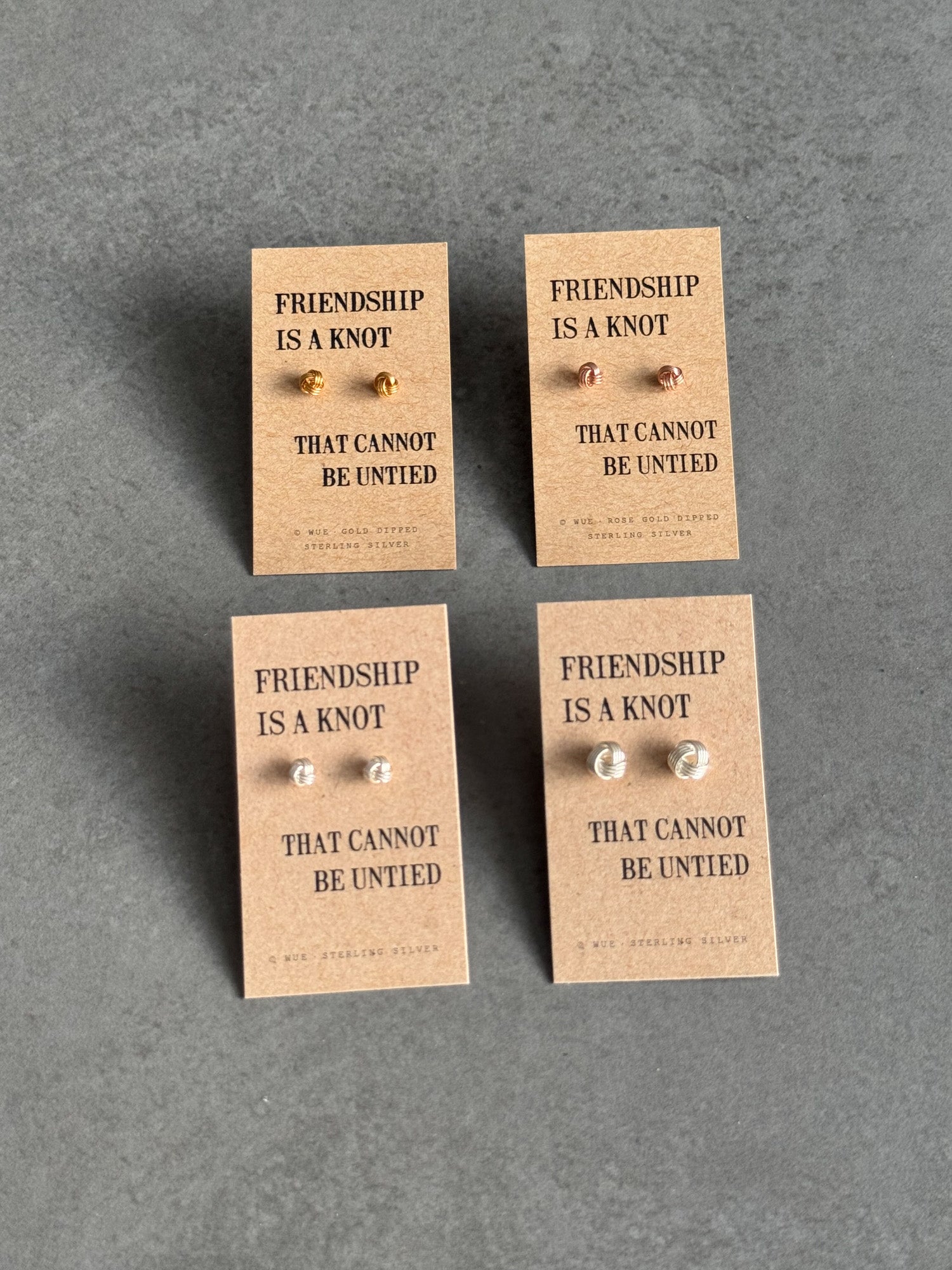 Sterling Silver Friendship Knot Earrings