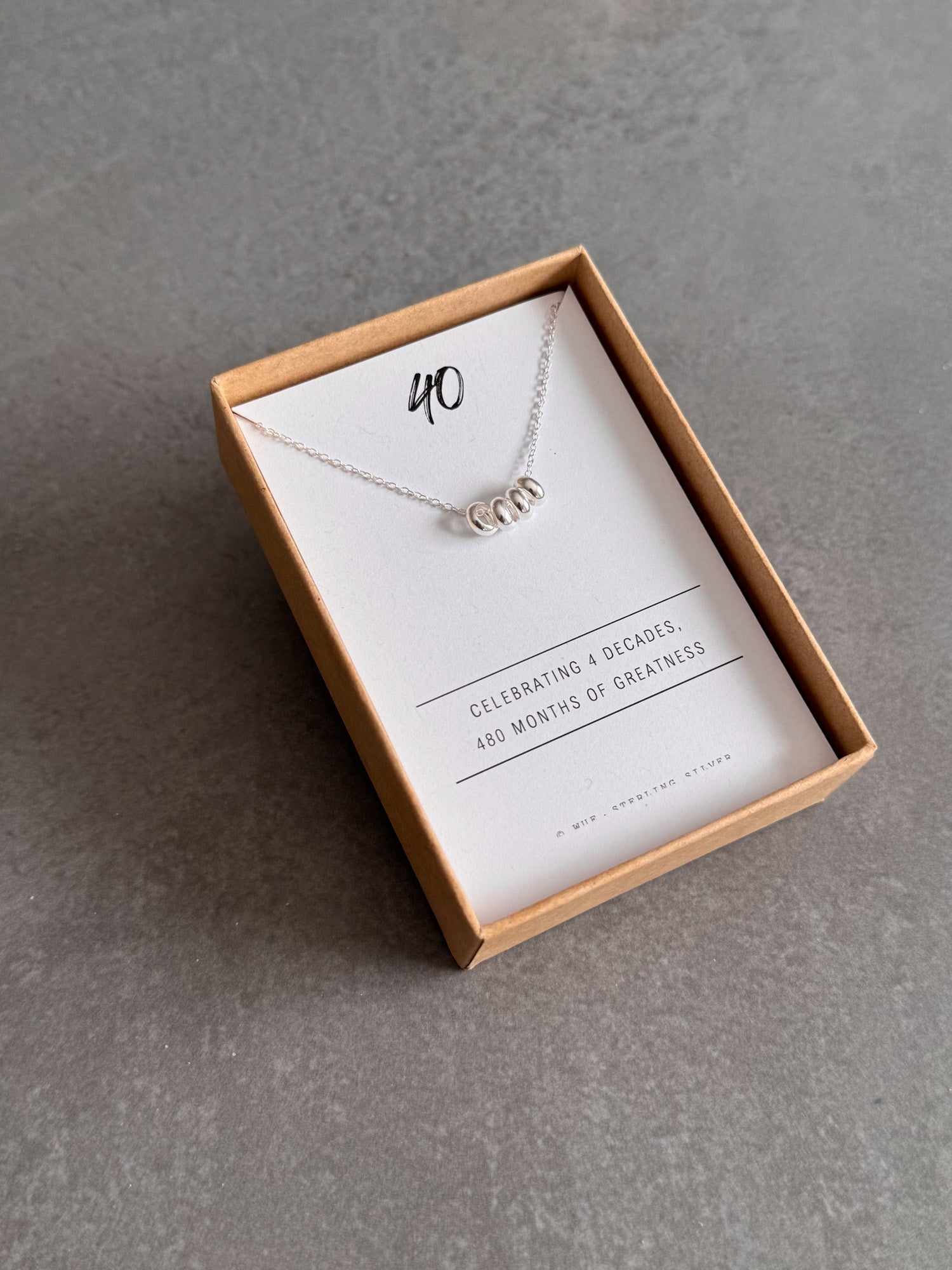 40th Birthday Sterling Silver Necklace