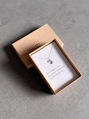 New Year Silver Rabbit Haiku Necklace