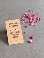 Mother & Daughter Sterling Silver Heart Earrings