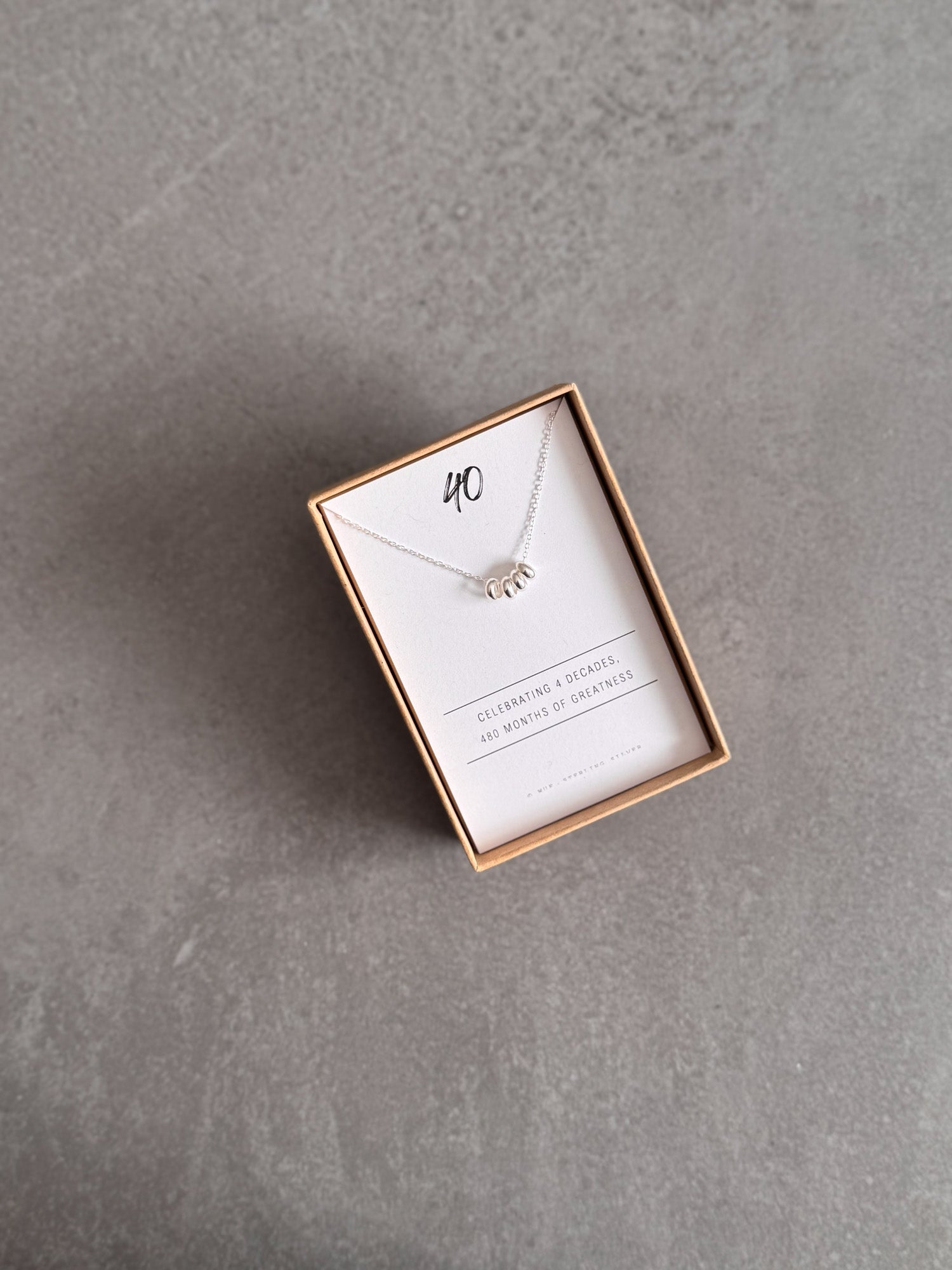 40th Birthday Sterling Silver Necklace