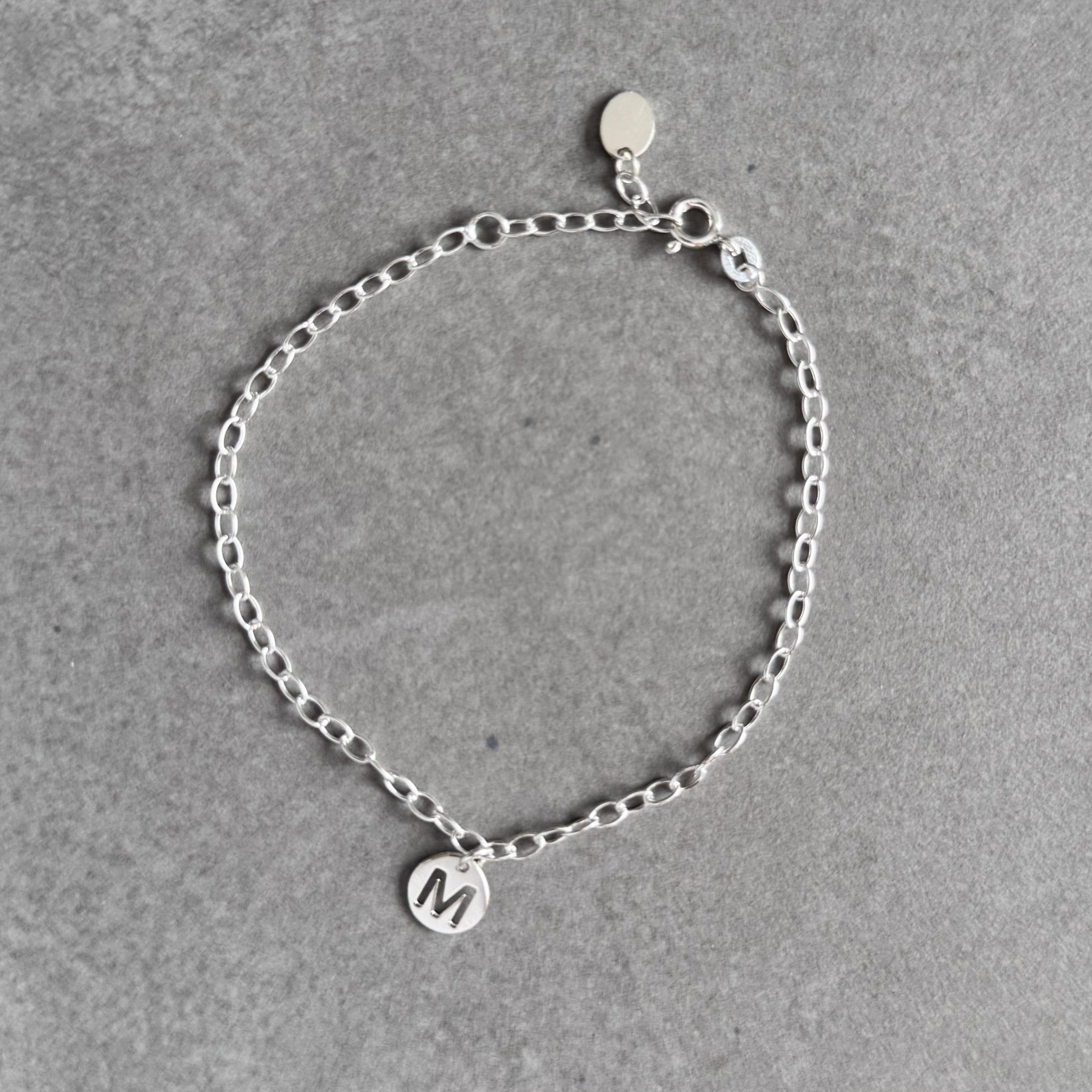 Initial Bracelet in sterling silver