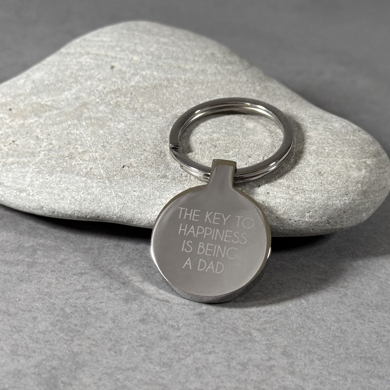 Key to Happiness Keyring in stainless steel