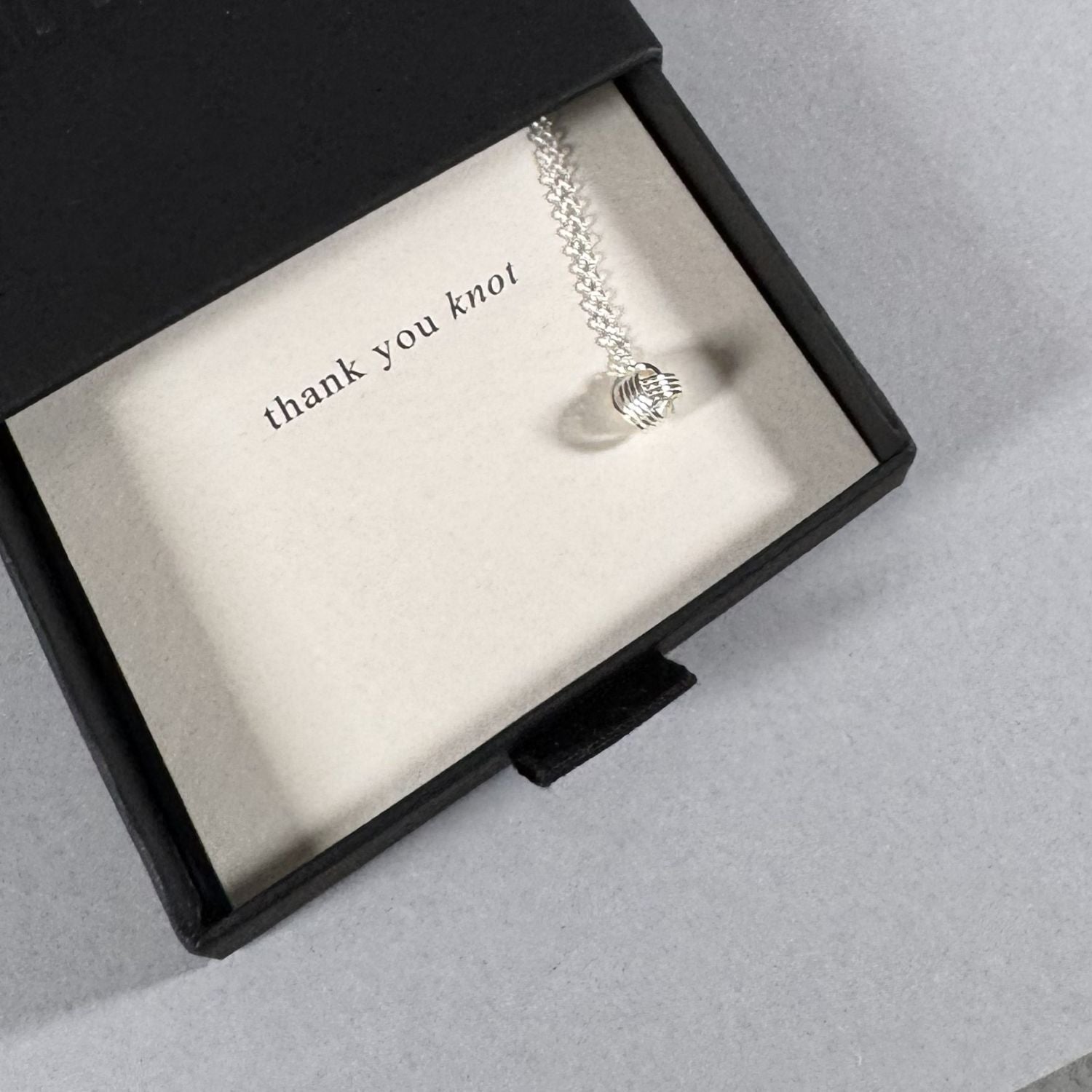 Bridesmaid Knot Necklace in a By Wue gift box