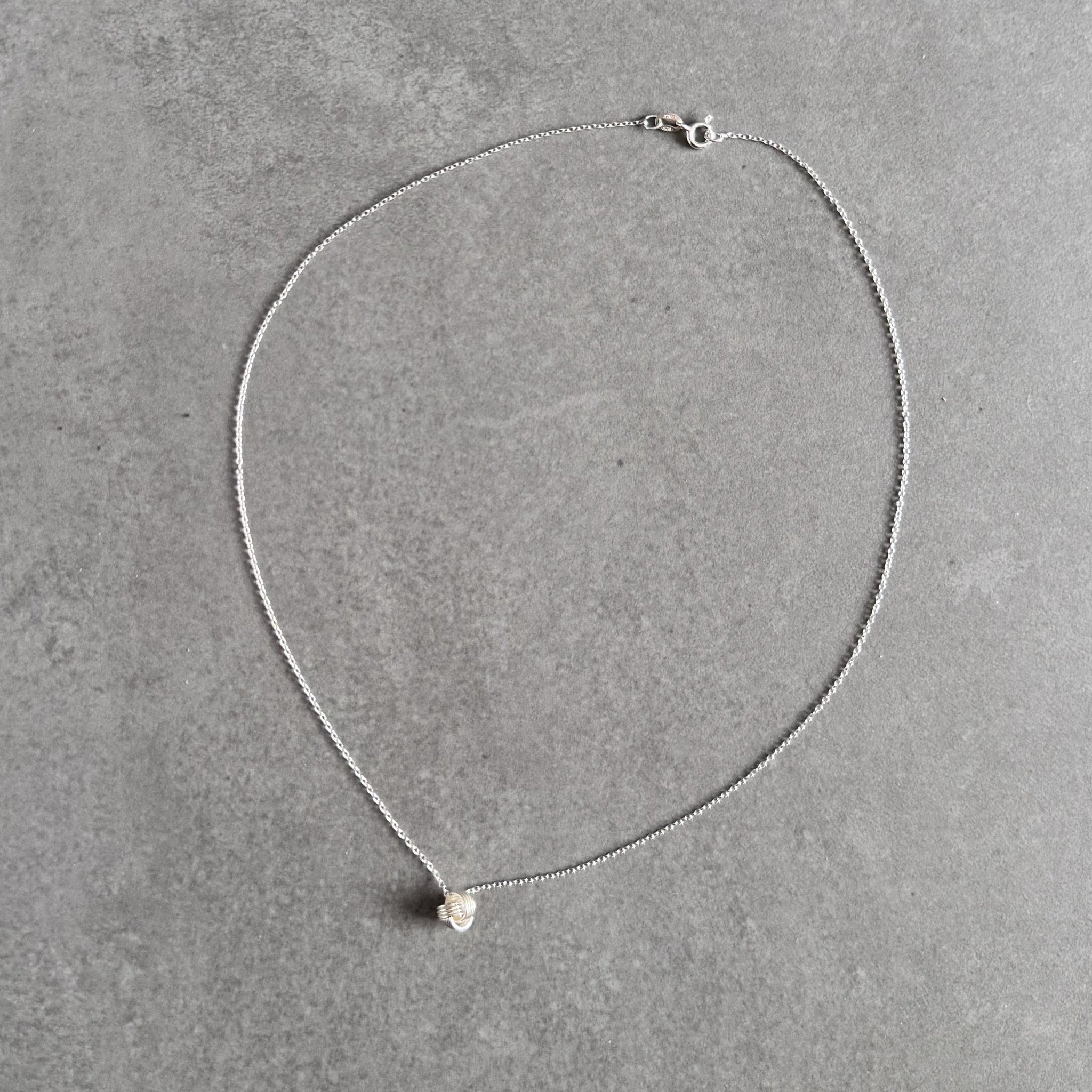 Bridesmaid knot pendant necklace in sterling silver by By Wue