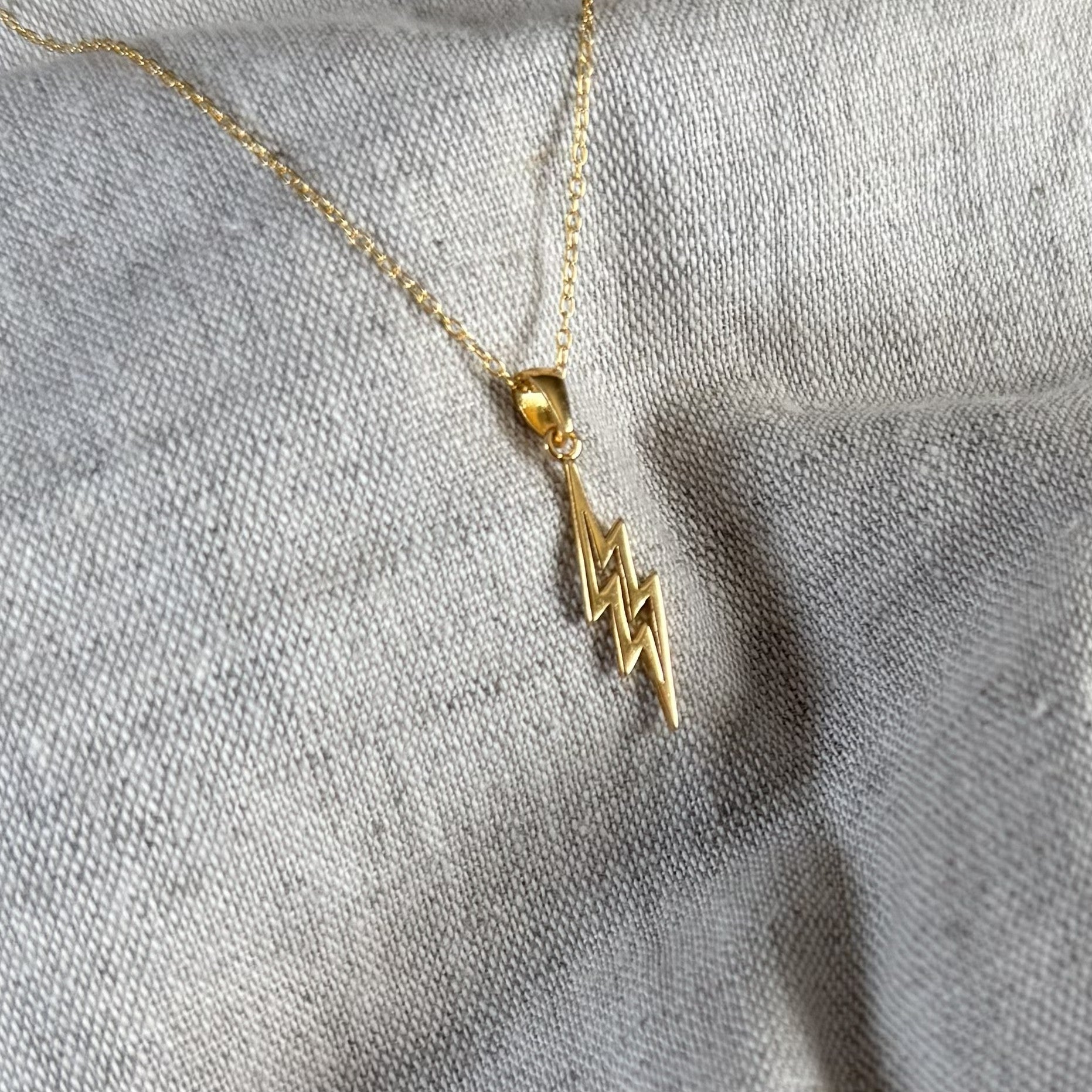 Gold Lightning Bolt Necklace