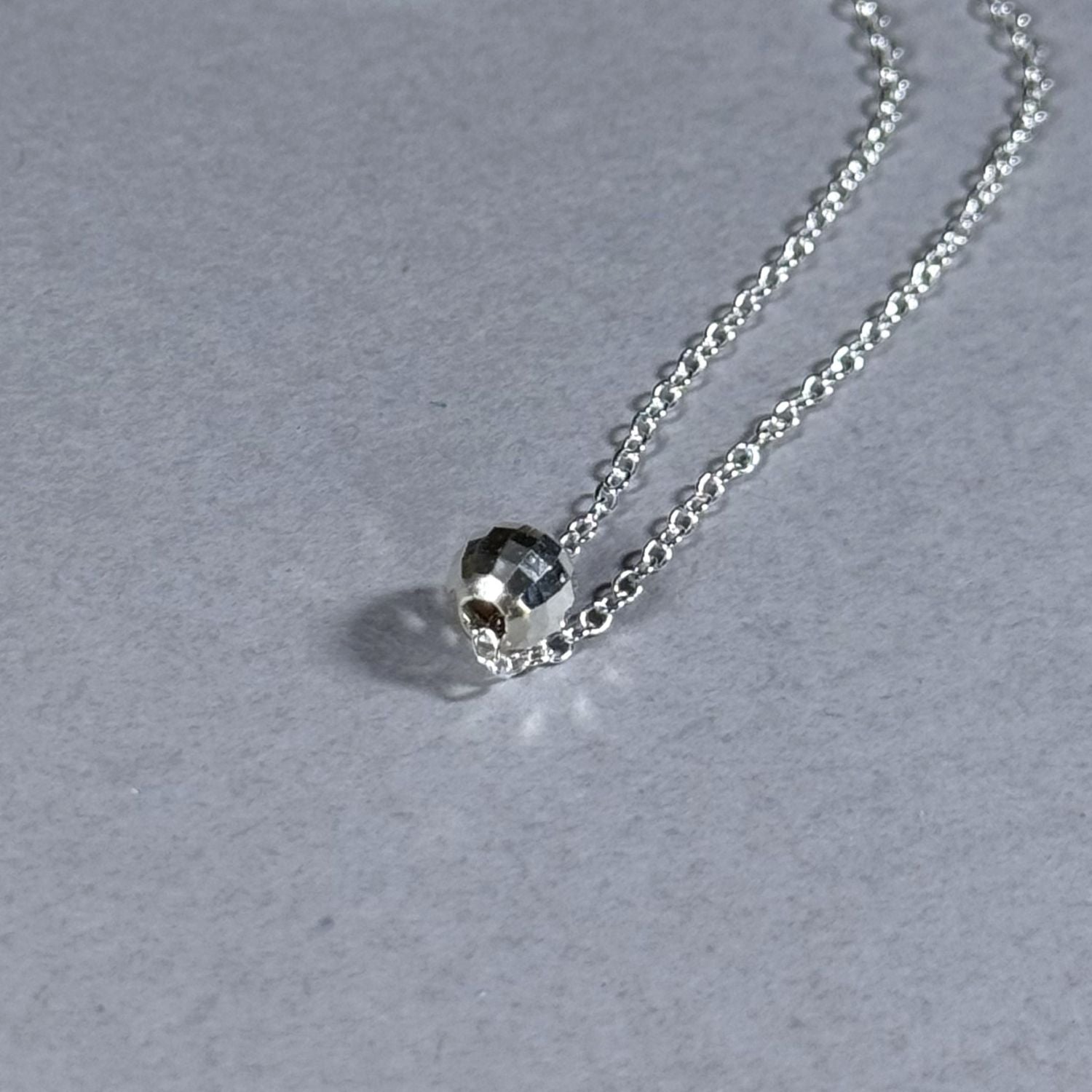 Mini glitter ball necklace in sterling silver
