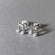 Music Note Earrings in sterling silver