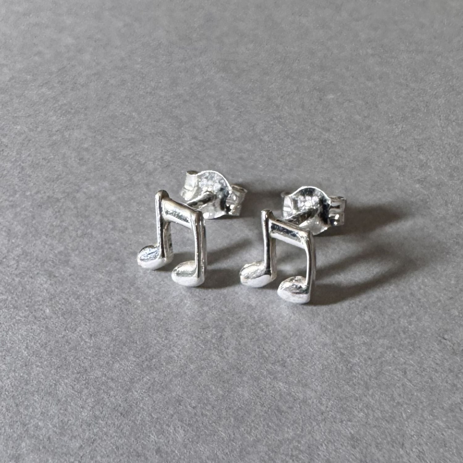 Music Note Earrings in sterling silver