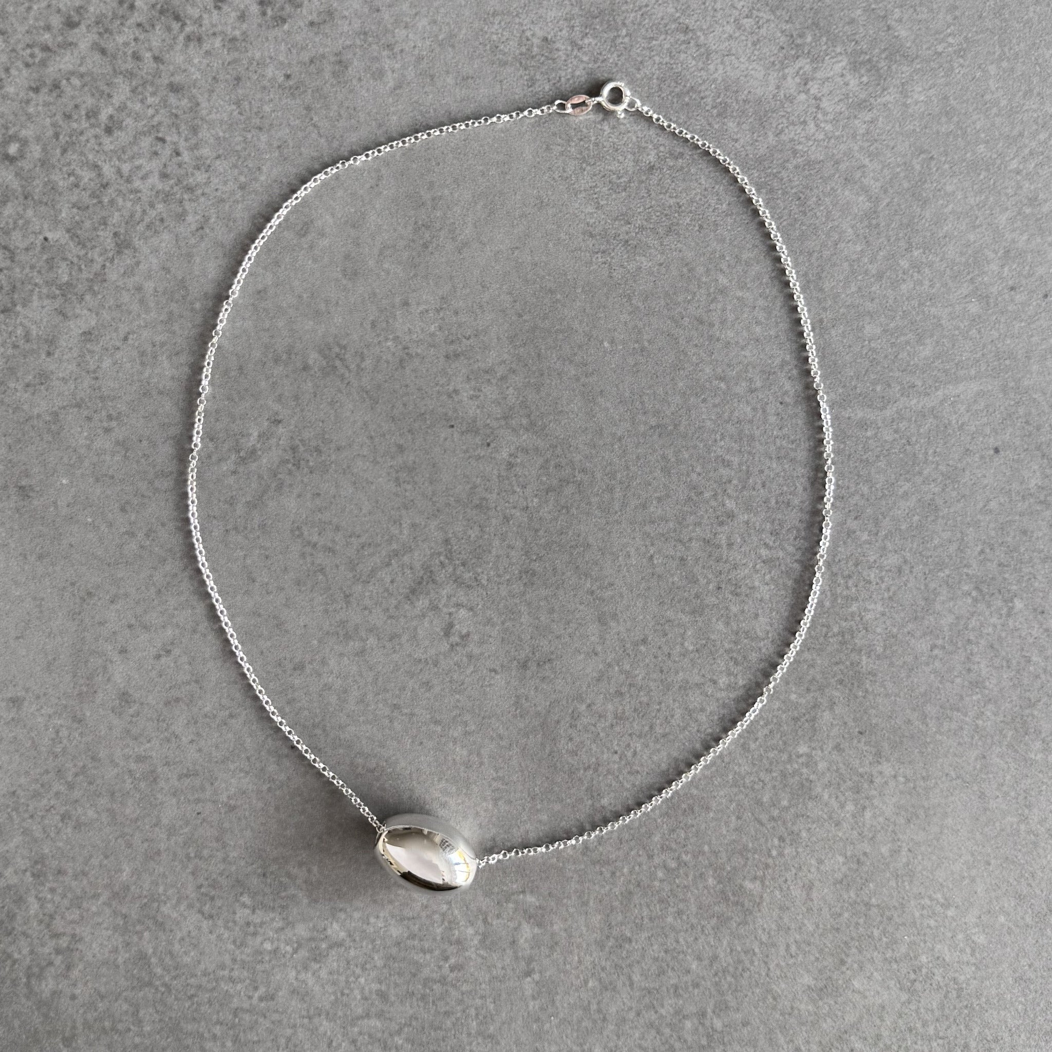 Olive pendant necklace in sterling silver by By Wue