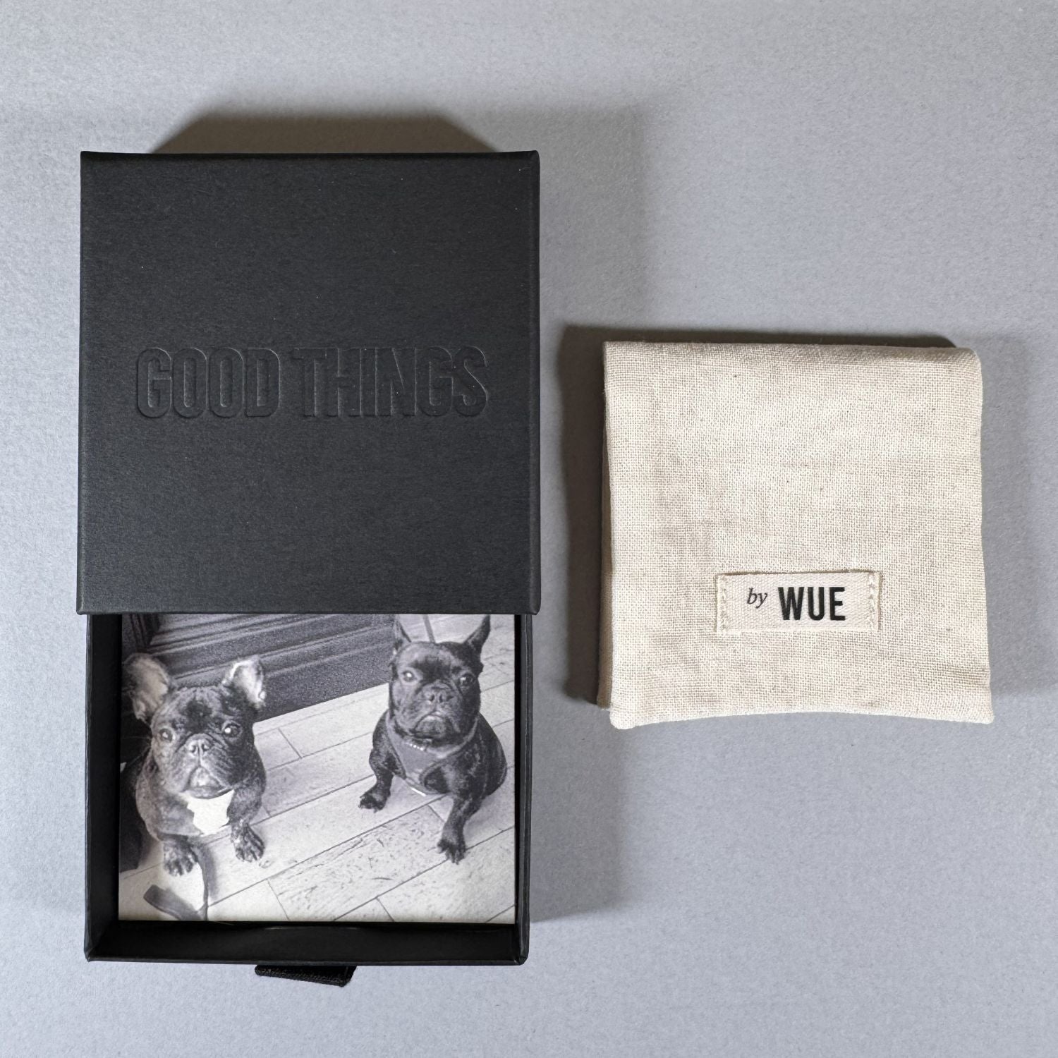 Your photo card with By Wue packaging