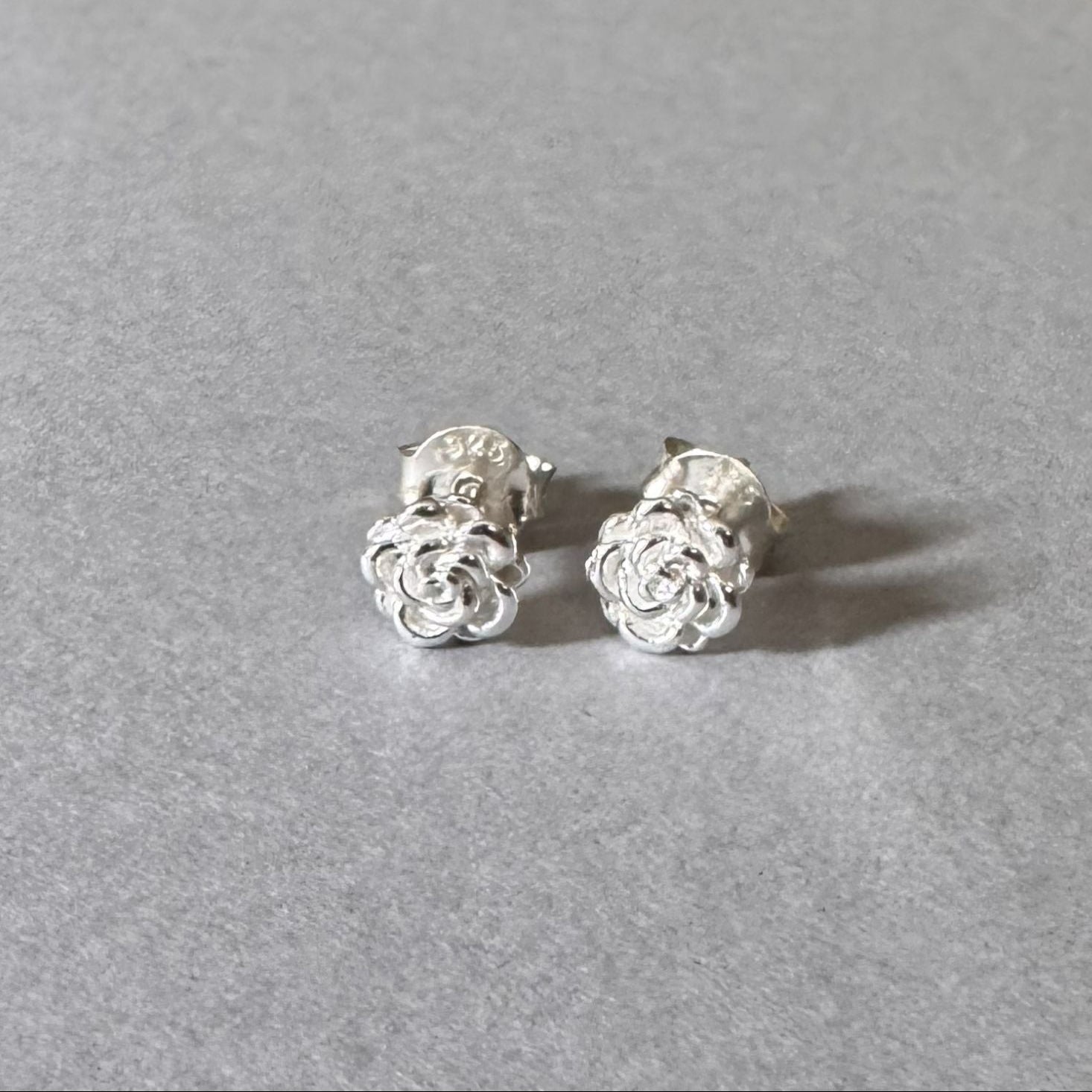 Rose Earrings in sterling silver