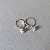 Star Hoop Earrings in sterling silver