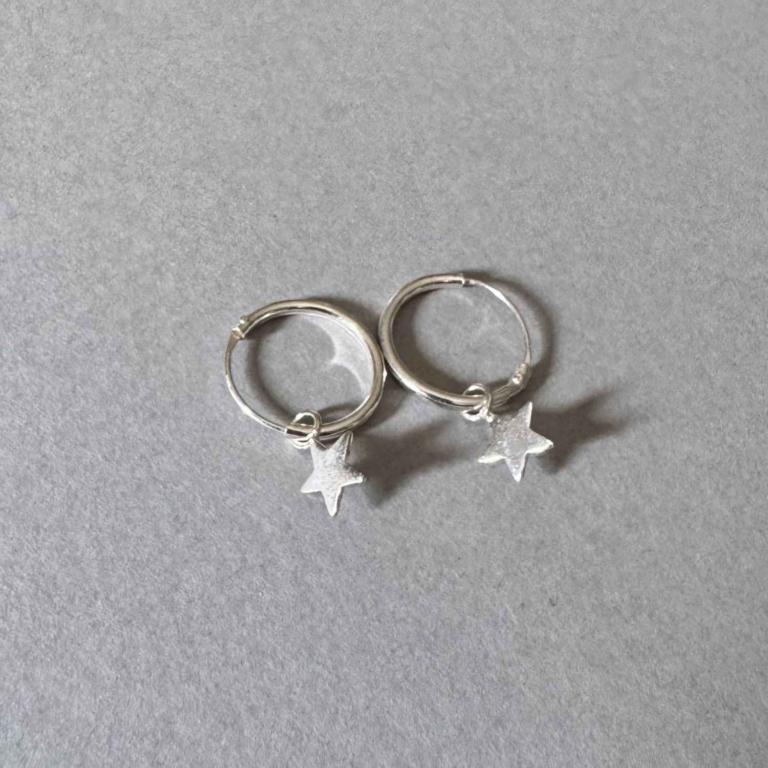 Star Hoop Earrings in sterling silver