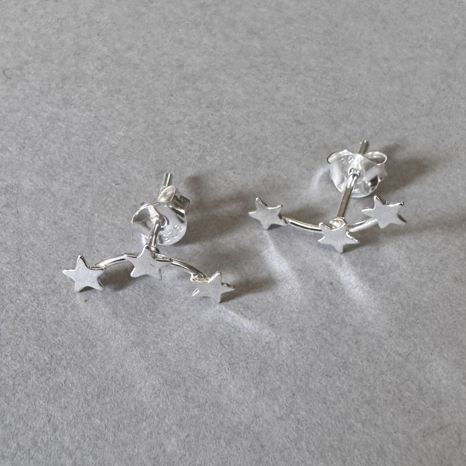Three Stars Earrings in sterling silver