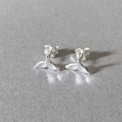 Whale Tail Earrings in sterling silver