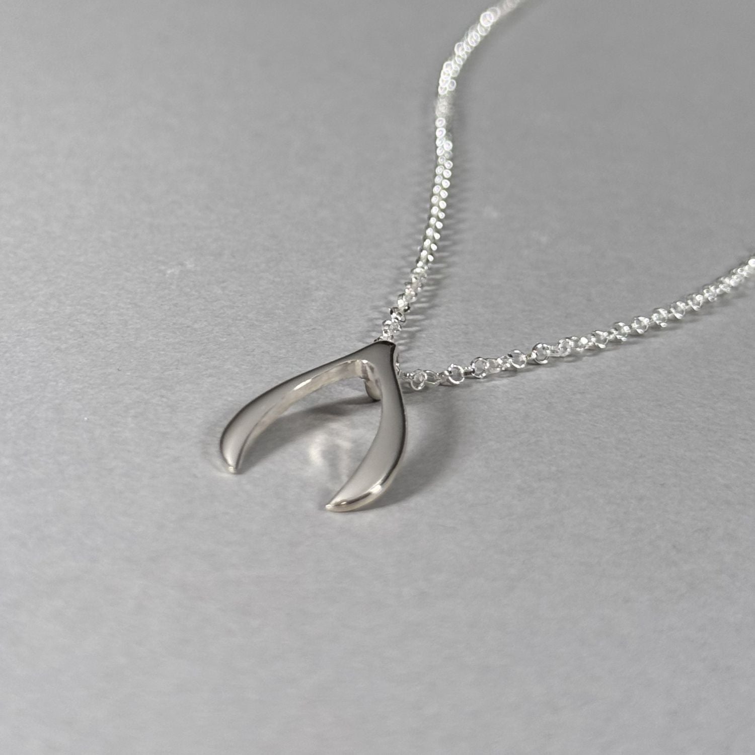 Wishbone Necklace in sterling silver
