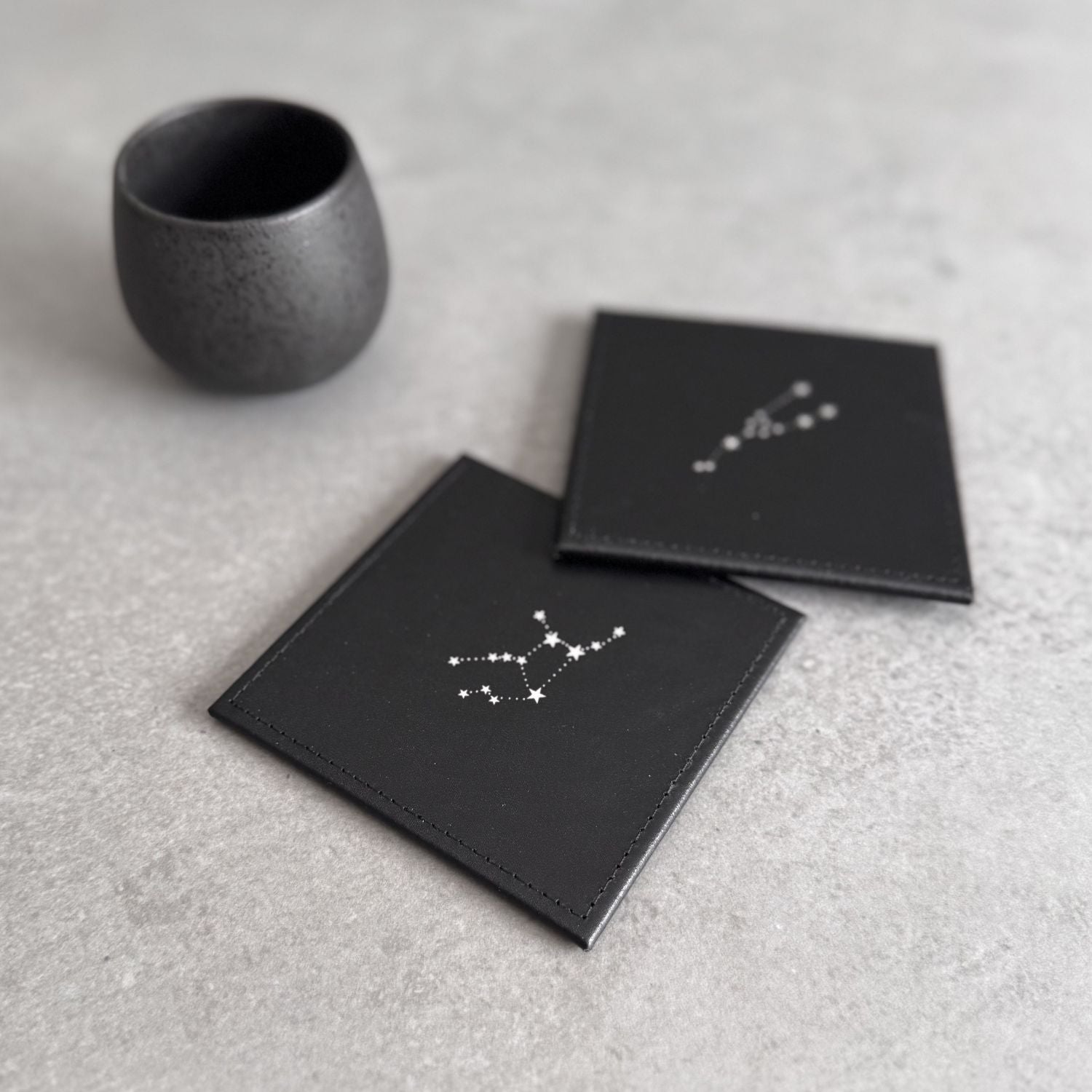 Zodiac Coaster in leather