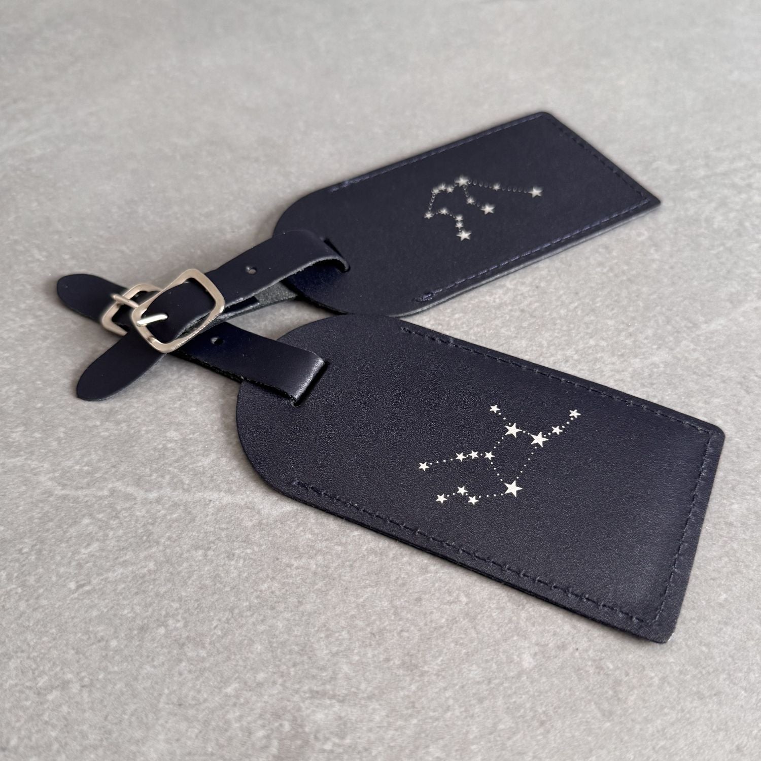 Zodiac Luggage Tag in leather