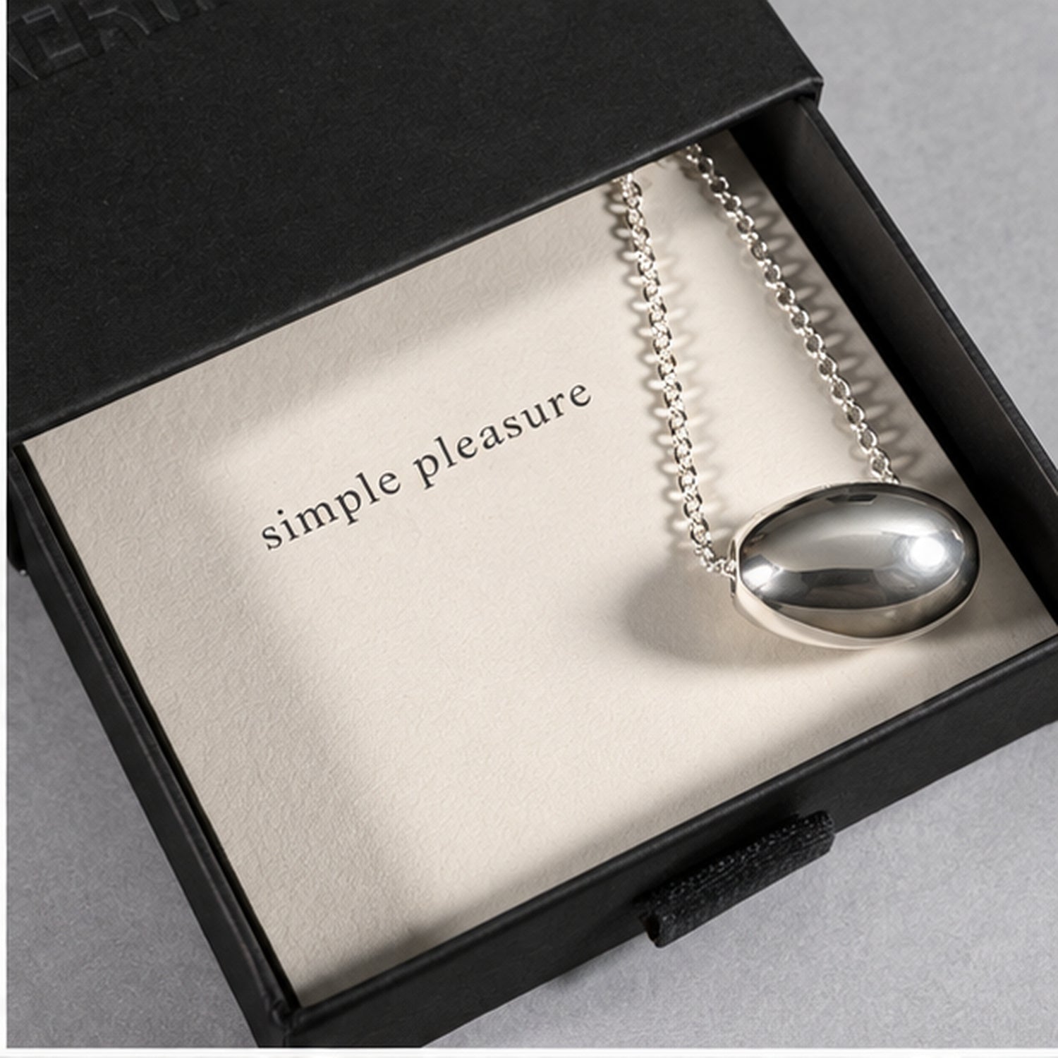 Olive Necklace with the simple pleasure card